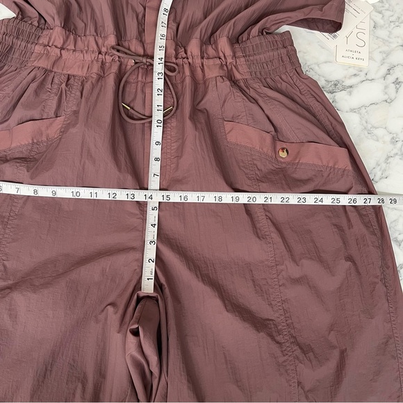 Athleta x Alicia Keys Utility Jumpsuit // Smoked Almond Brown Purple Size 22 - Picture 11 of 16